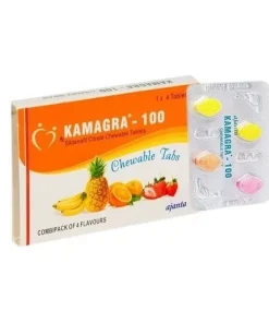 Kamagra Chewable 100 mg – Fast-acting Sildenafil chewable tablets for ED.