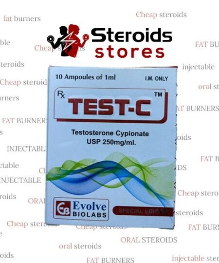 Steroidsstores 10 Test-C (Testosterone Cypionate) vial for muscle growth, strength, and testosterone support.